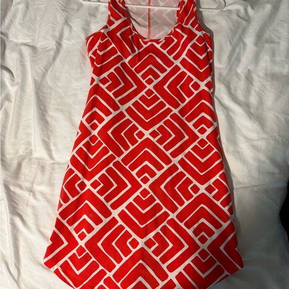 MAHI GOLD Dresses & Skirts - MAHI GOLD Red and White Geometric Mini Dress